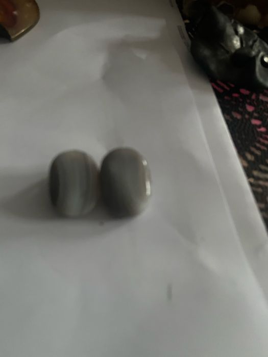 Klipsy vintage krzemień pasiasty