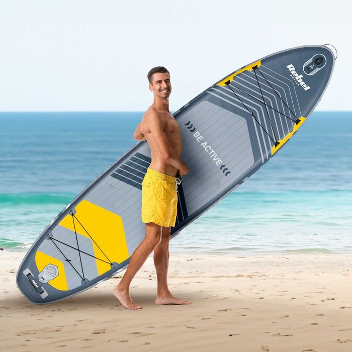 SUP дошка 335 см Rebel ACTIVE RBA-4507-G із аксесуарами сапборд 170 кг 335 x 84 х 15 см Grey