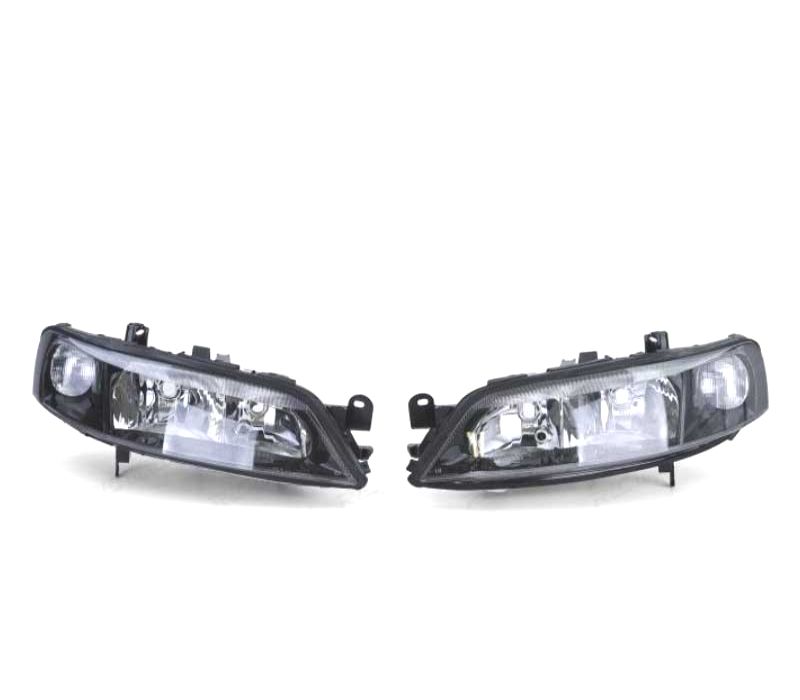 FARÓIS FRONTAIS PARA OPEL VECTRA B 99-02 FUNDO PRETO