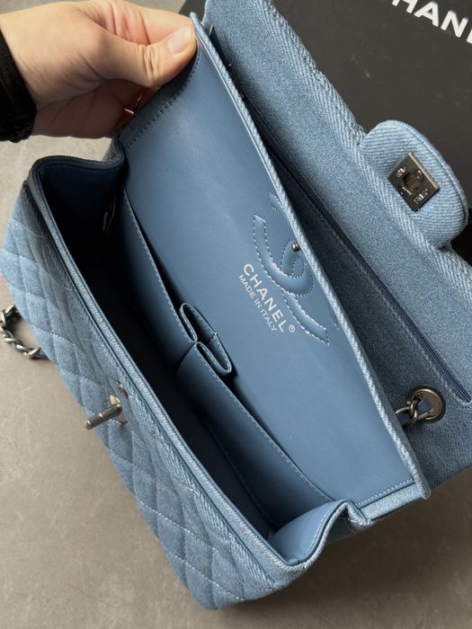 Сумка Chanel Classic 2.55 Small Single Flap Denim/Silver