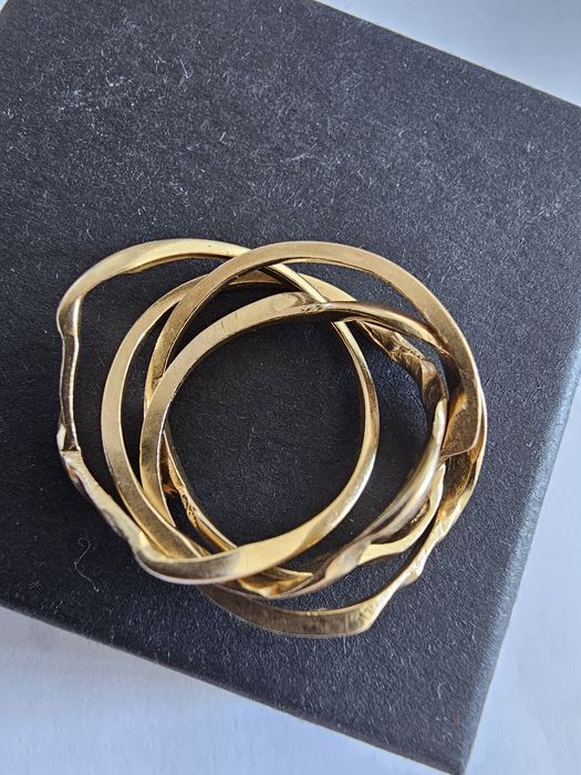 Conjunto 4 aneis ouro 14 klt