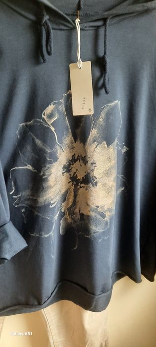 Bluza z kapturek oversize złoty kjwiat