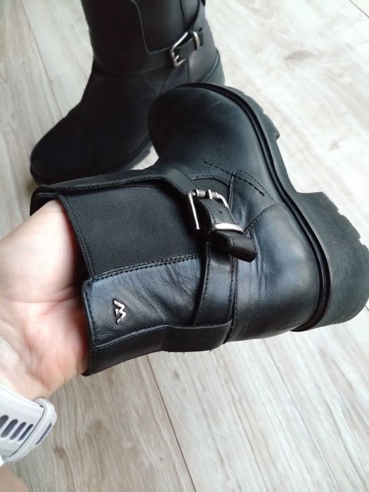 Skórzane botki Wojas damskie