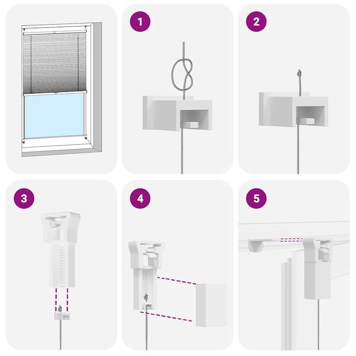 Roleta Plisowana, Biała (110X125Cm)