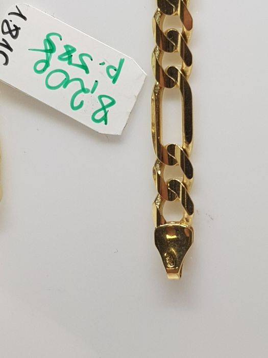 Złota bransoletka splot Figaro złoto 585 długość 21cm