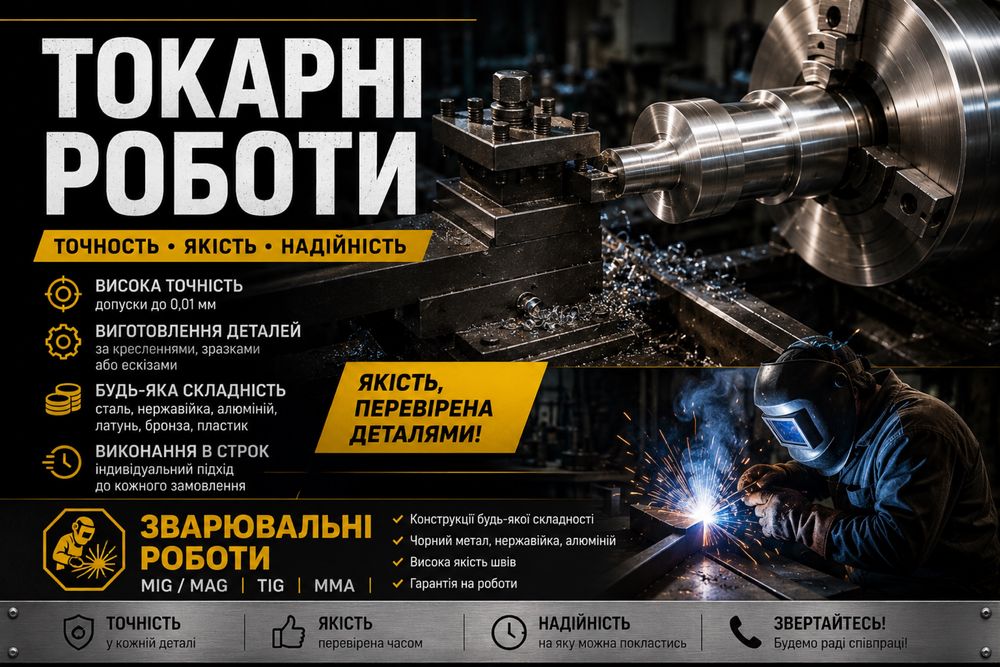 Токарні роботи, послуги токаря