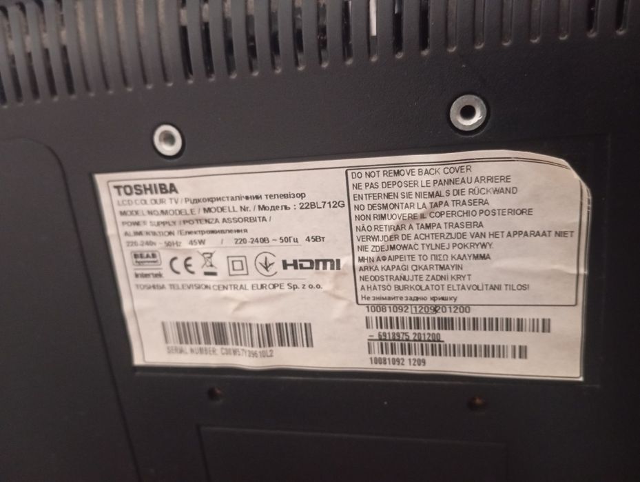Monitor  de computador ou televisão Toshiba HDMI