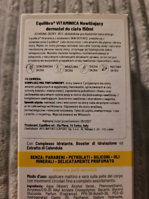 Equilibra Vitaminica żel do ciała