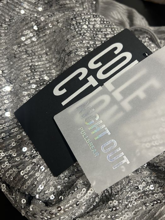 Vestido Mini Pull&Bear Lantejoulas Prateado