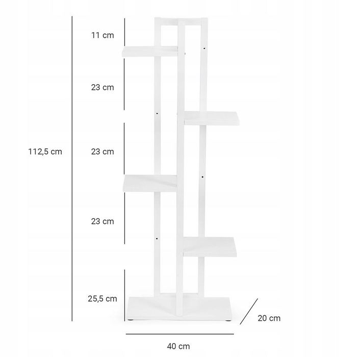 Kwietnik Stojący Metalowy 5 Poziomów Biały Loft Nowoczesny Villago