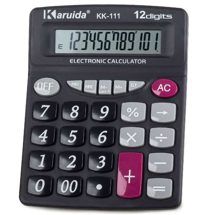 Kalkulator + kątownik 30 cm + kątownik 18 cm i inne