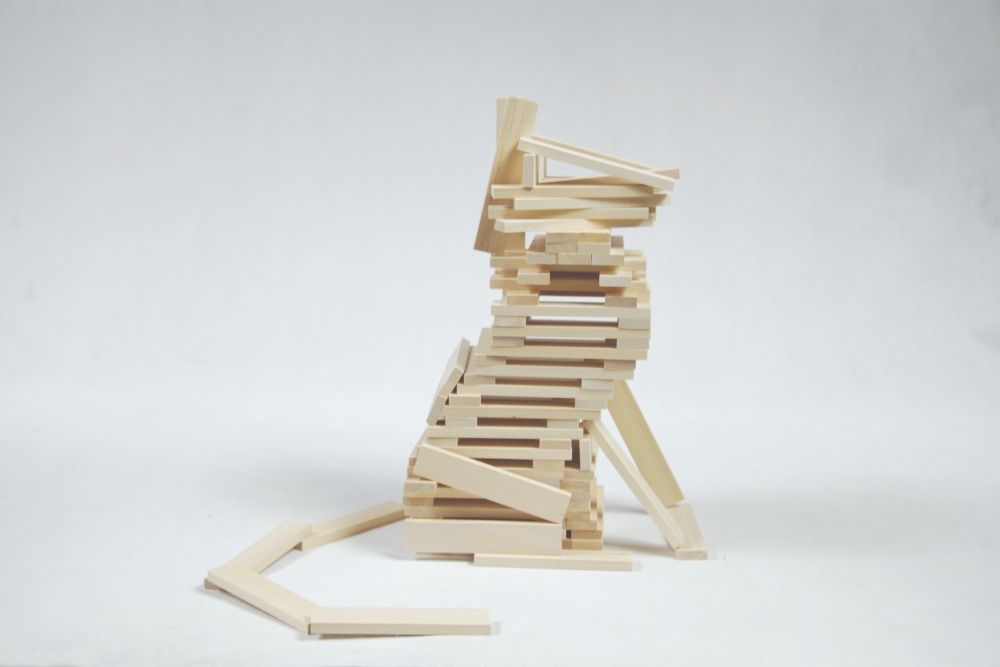 Polskie drewniane klocki Linden zestaw 500 szt. w pięknej skrzyni