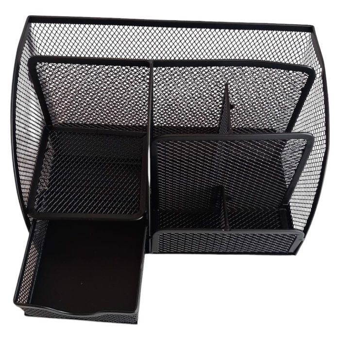 Organizer na Biurko Przybornik Metalowy Czarny