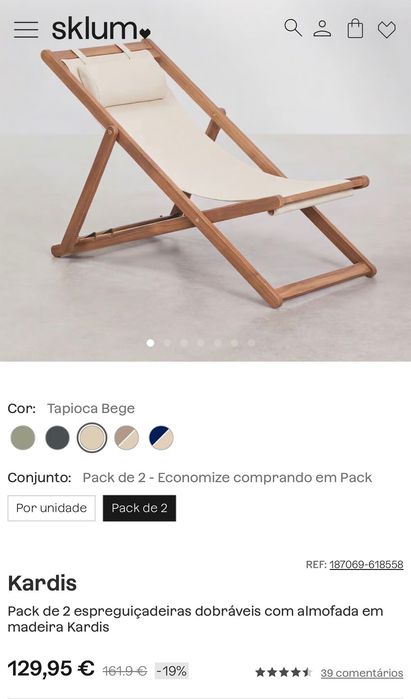 Guarda-Sol, base e 2 redes dobráveis Sklum