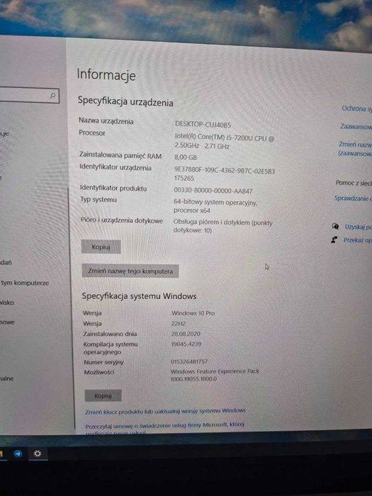 Laptop Microsoft SURFACE 1769 8 GB/128 GB srebrny