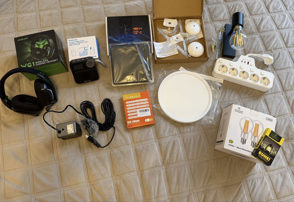 Продам наушники DVD LED лампу удленитнль USB