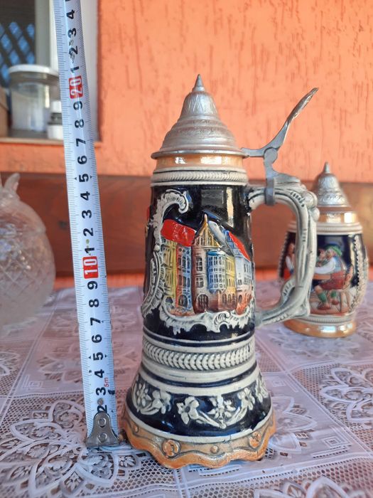 Пивные кружки.1 музыкальная. ГДР.Олово, керамика.