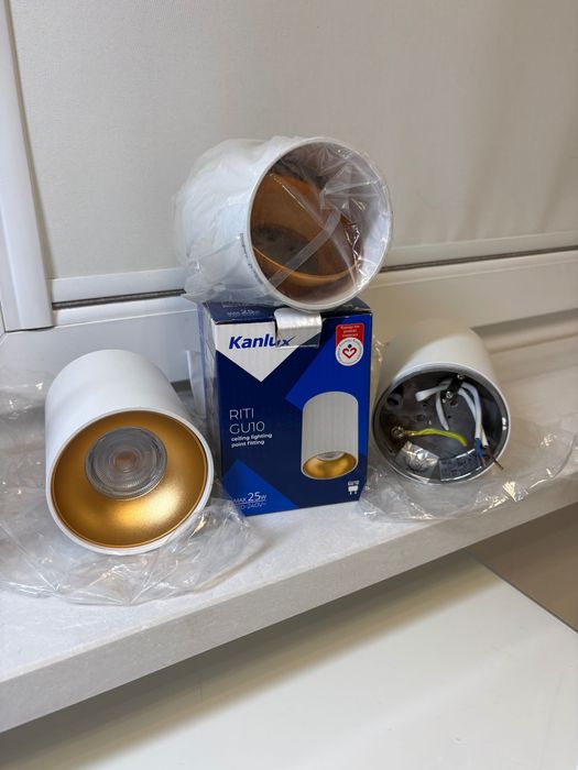 Kanlux RITI oprawa oświetleniowa sufitowa natynkowa biało złota GU10