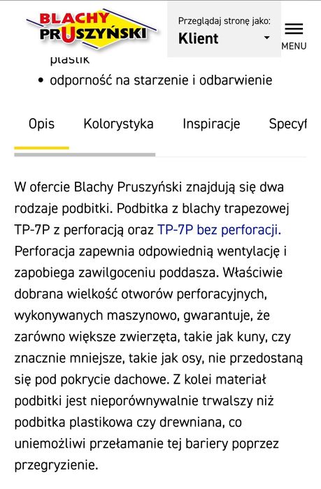 Blacha arkusz, Podbitka stalowa Pruszyński orzech, TP - 7, podsufitka
