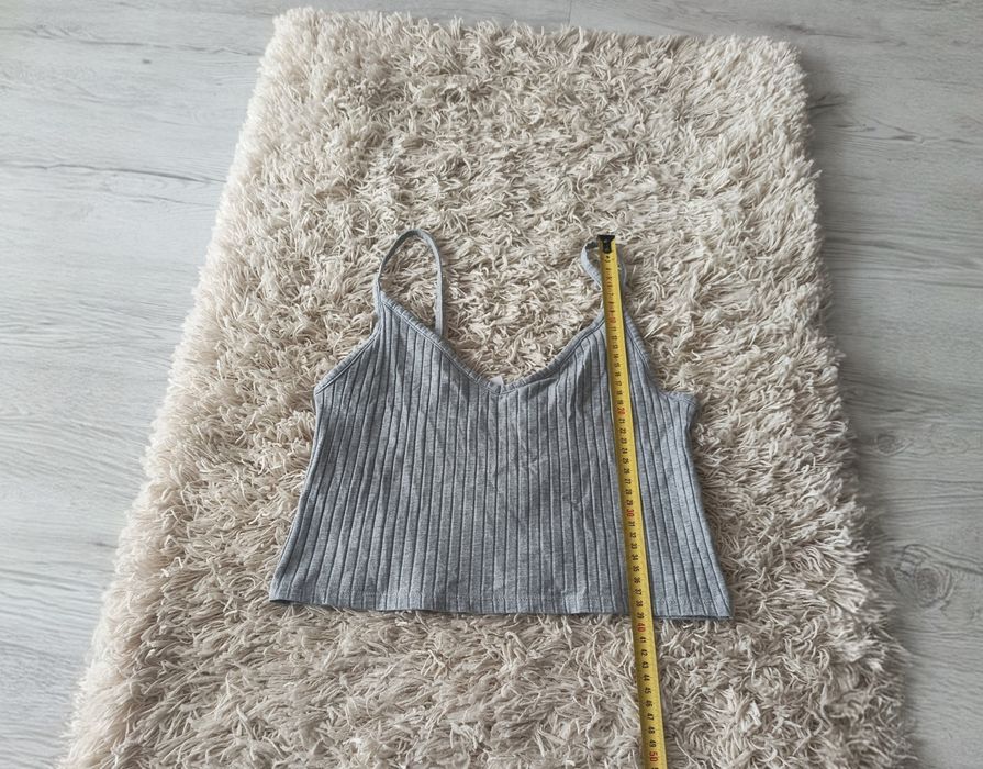 Szary prążkowany crop top H & M Divided/ Roz M/ Bawełna/ Wiskoza