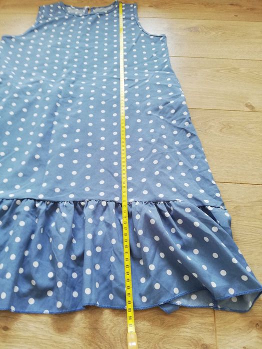 Błękitna sukienka w grochy, rozmiar uniwersalny