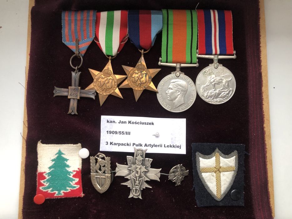 Krzyż Monte Cassino po weteranie 3 PAL, 2 korpusu