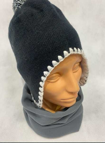 Czapka damska zimowa na polarku , Czarny roz.S/M -55cm.