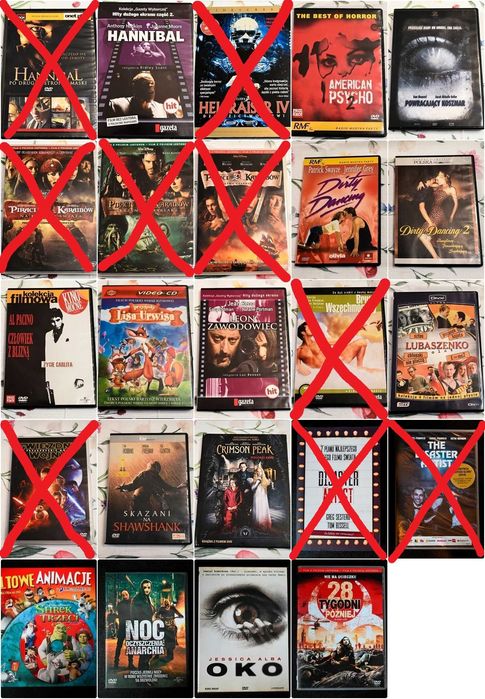 Filmy CD - Skazani na Shawshank, Crimson Peak, Powracający Koszmar, Leon Zawodowiec, Dirty Dancing, American Psycho 2, 28 tygodni później, OKO