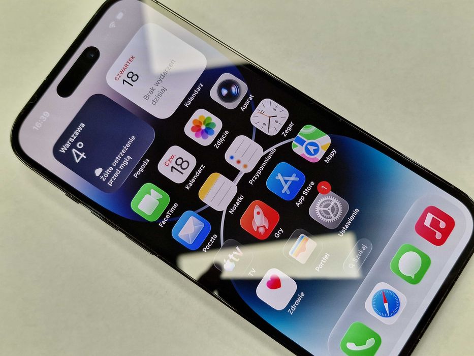 Iphone 14 PRO 128GB/ Space Black/ BAT 76%/ Grade A-/ + ładowarka