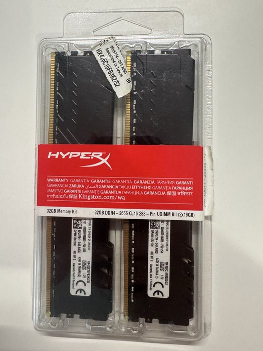 Pamięć RAM DDR4 HyperX Fury 32GB (2x16GB) 2666MHz MEMTEST 0 ERRORS