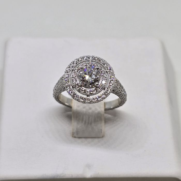 GIA 2.16 ct F/ VVS1 натуральные бриллианты, золото 750 проба ,кольцо