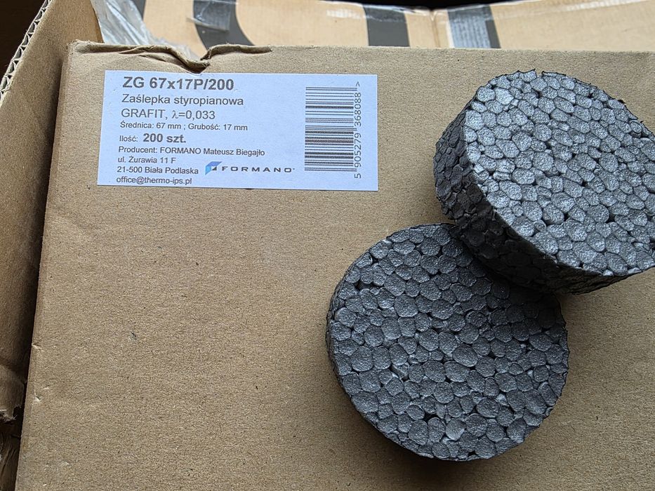 Zaślepka Zaślepki styropianowe 67mm - 200szt.
