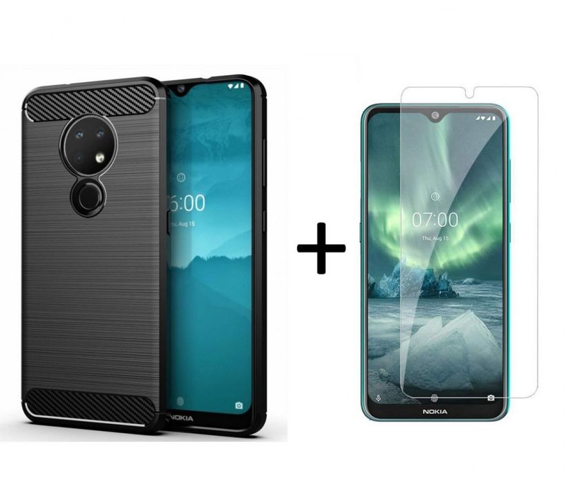 Etui Pancerne + Szkło Do Nokia 6.2 / 7.2 Czarny