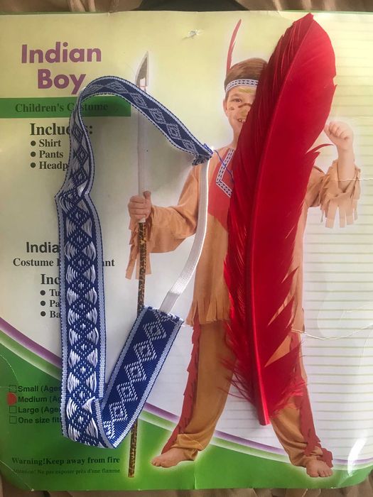 Fato de carnaval disfarce de índio 7 a 10 anos
