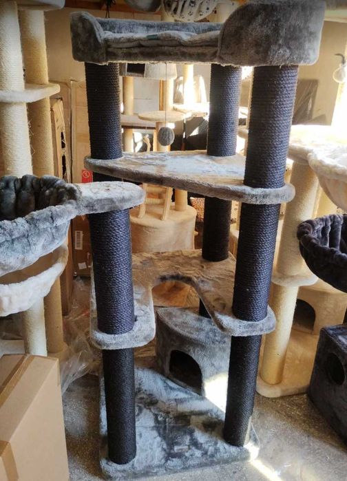 Happypet drapak grube rury szary