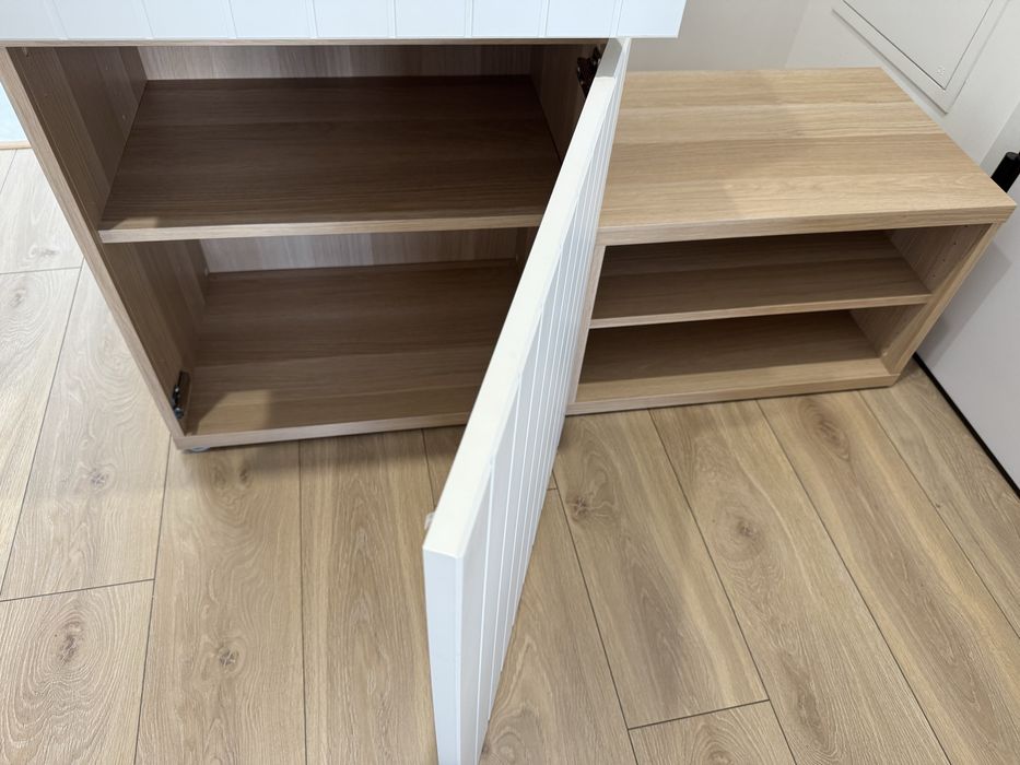 Móvel IKEA BESTÅ / SUTTERVIKEN – branco e efeito carvalho