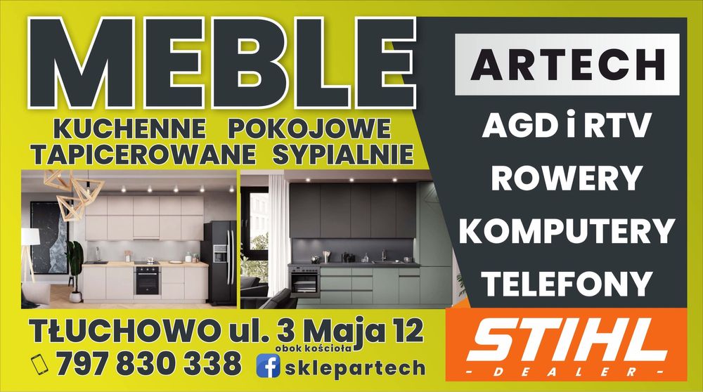 Meble pokojowe, zabudowy kuchni, meble tapicerowane, agd, rtv. RATY