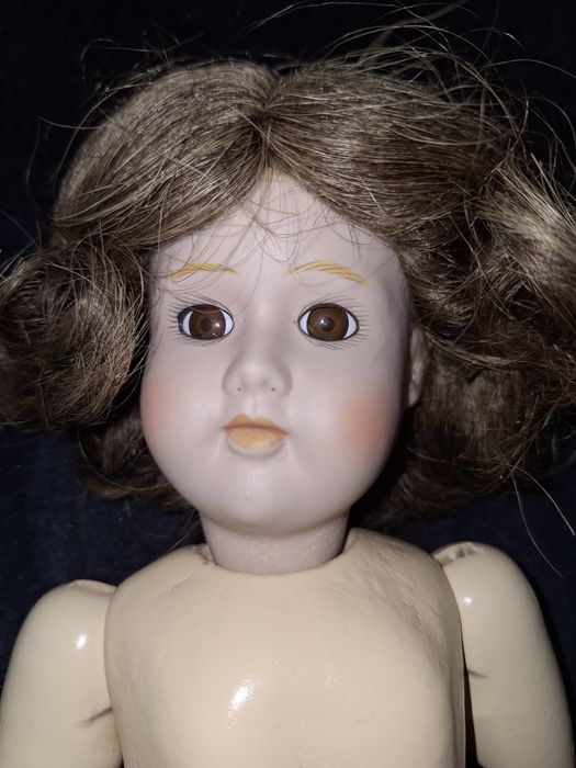 Kolekcja stara lalka drewniana + porcelanowa głowa