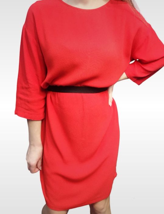 Piękna czerwona sukienka marki premium 100% wiskoza
