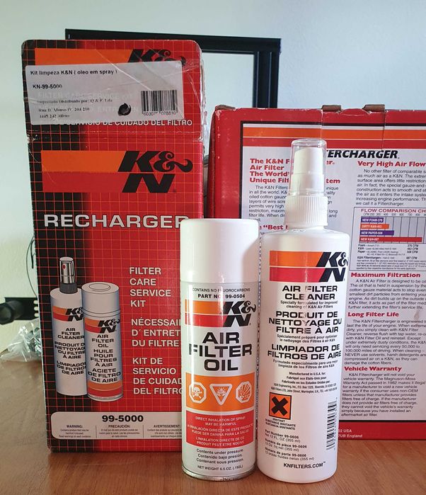 Filtro K&N de alto rendimento + kit limpeza para Peugeot / Citroen