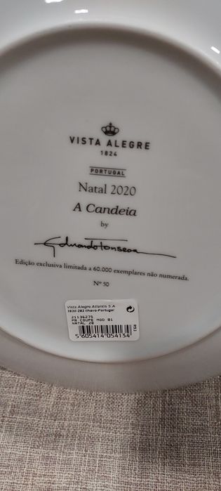 Prato "Coleção Natal" Vista Alegre, Ano 2020