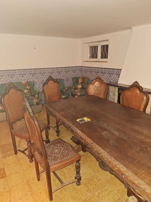 Conjunto de 6 cadeiras de cabedal