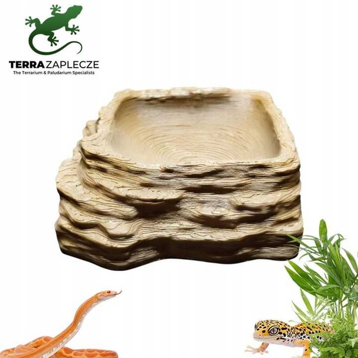 Miska do Terrarium Dla Gekonów Pająków Węży 12x12x3,5    TerraZaplecze