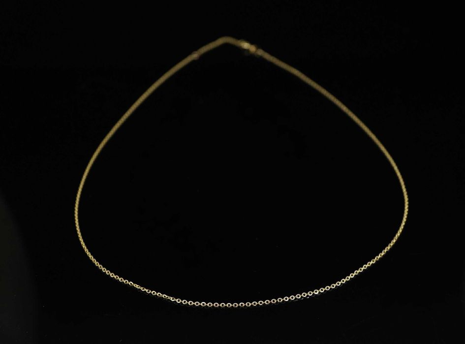 Złoto 585-złoty łańcuszek damski  drobny ankier diamentowany