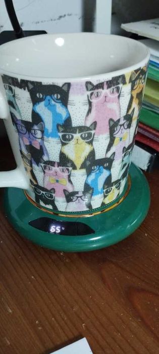 Подставка USB для подогрева кофе и чая 3 режима: 55°/65°/75°C