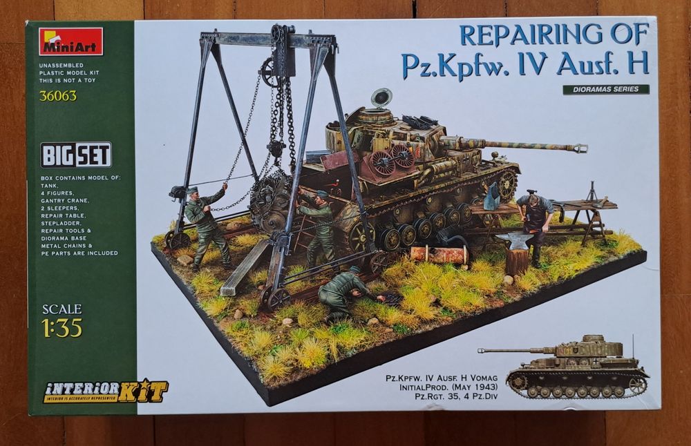 Kit modelismo Diorama Panzer IV em reparação escala 1/35