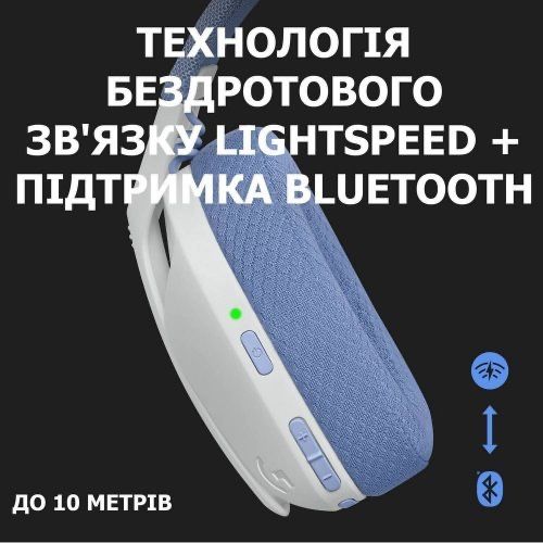 Навушники з мікрофоном Logitech G435 LIGHTSPEED White (981-001074)
