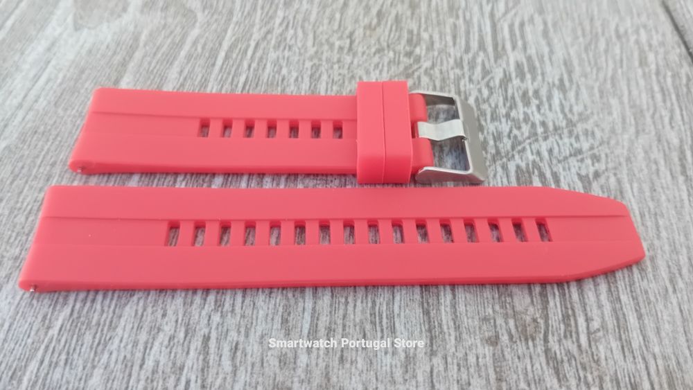 Bracelete 22mm, em silicone (Novo) Vermelha