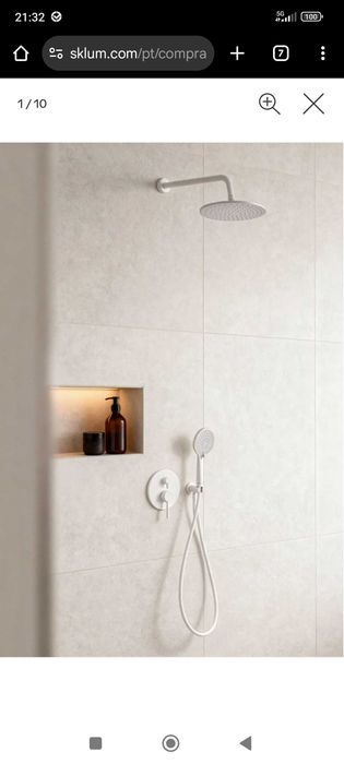 Coluna de duche branca Sklum