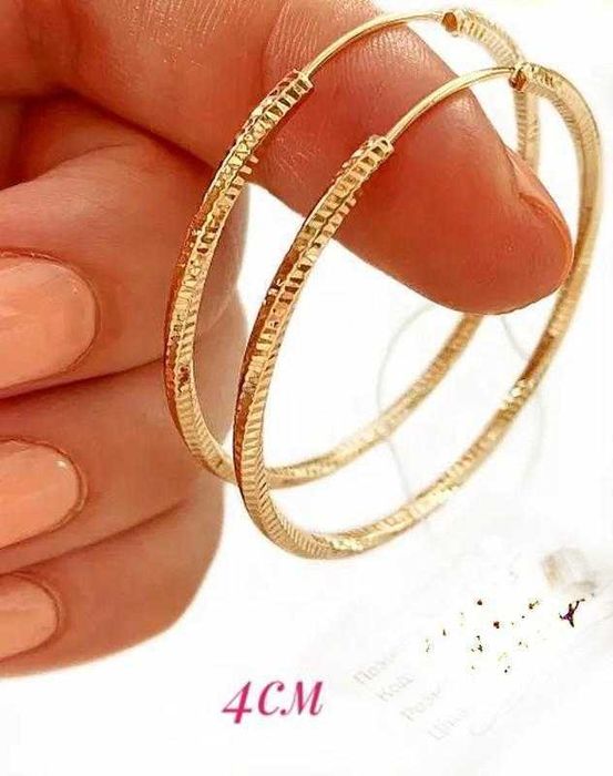 Позолоченные Серьги-Кольца (Разные Модели), Сережки-Кольца. Позолота